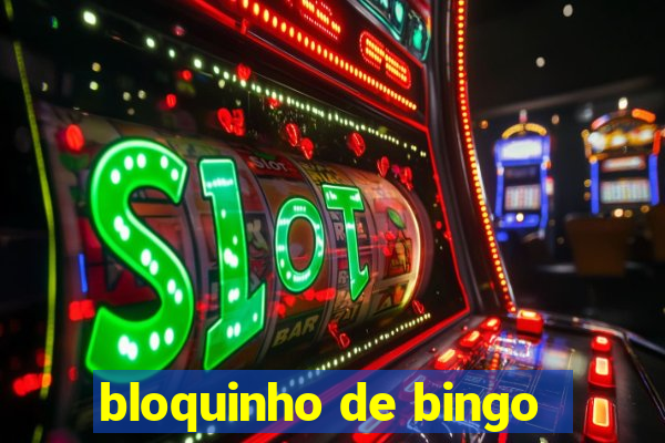 bloquinho de bingo