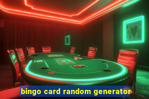 bingo card random generator