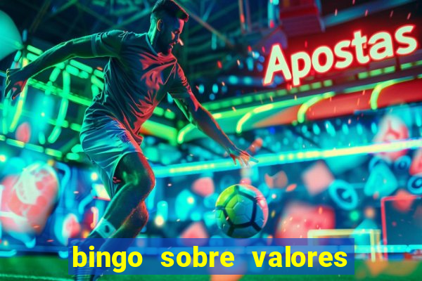 bingo sobre valores para imprimir