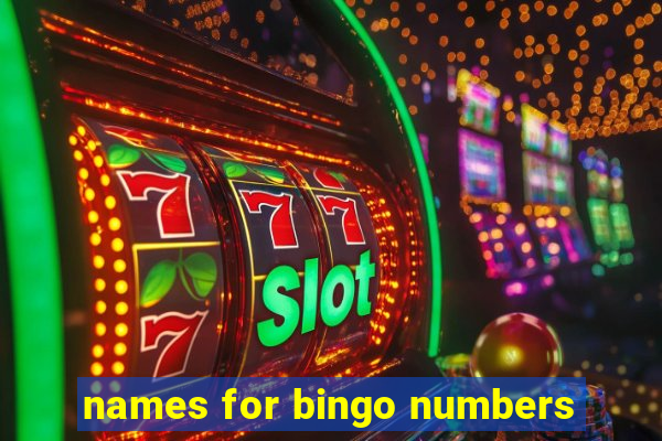 names for bingo numbers