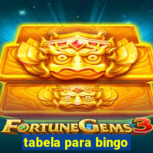 tabela para bingo