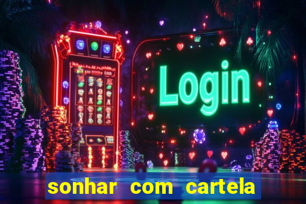 sonhar com cartela de bingo